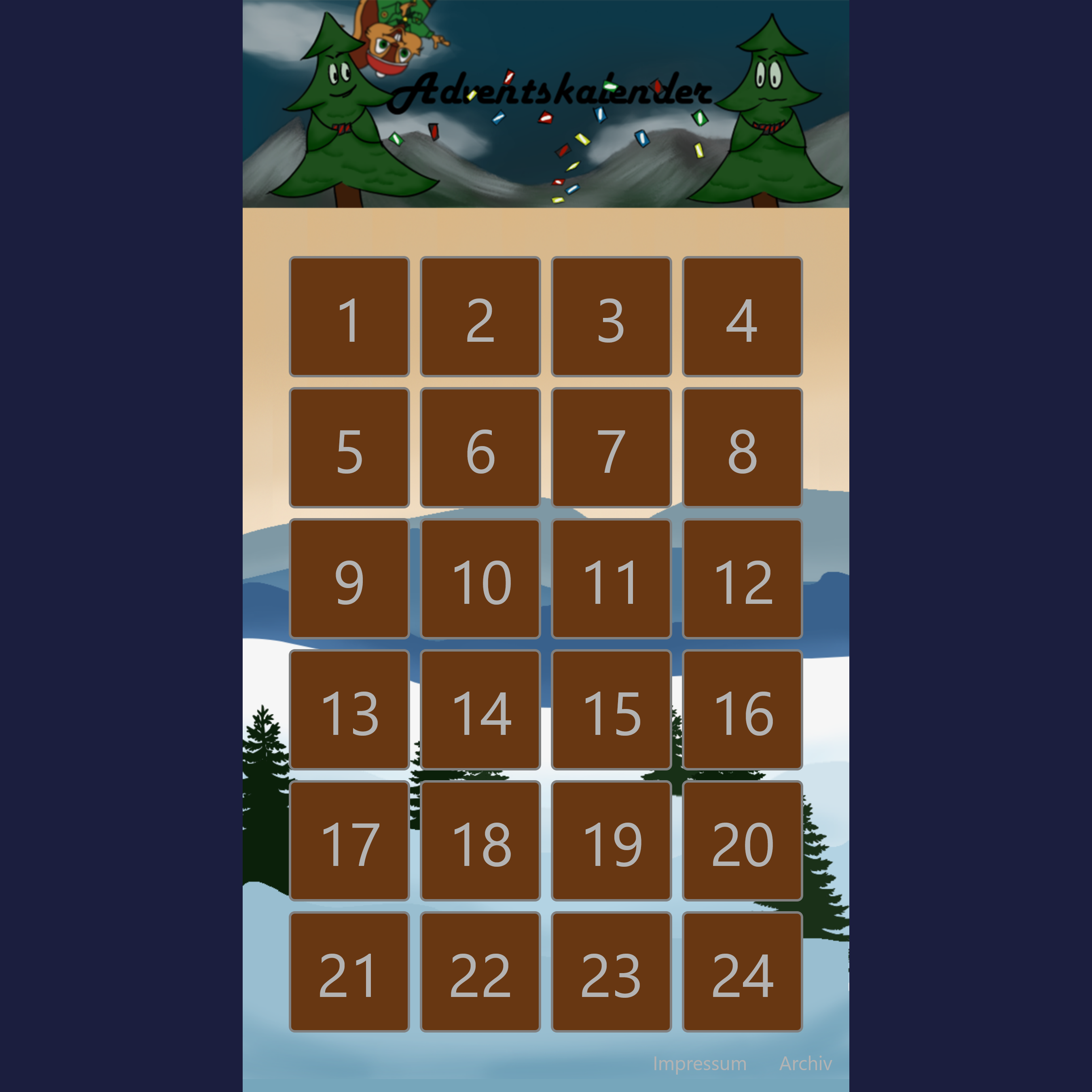 Startbildschirm Adventskalender