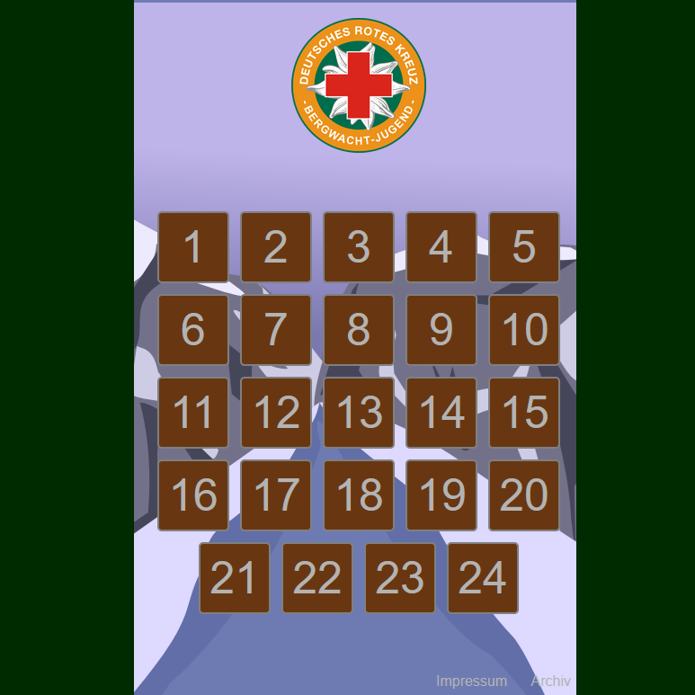 Startbildschirm Adventskalender